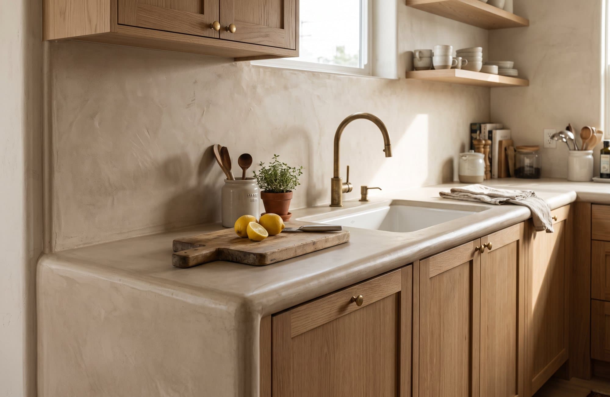 Backsplash and counter over tile